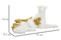 Figurina /sculptura decorativa  Leopard, Mauro Ferretti, 53x21.5x24 cm, polirasina, alb/auriu