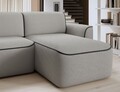 Coltar dreapta 4 locuri ELTAP, Ume, 287x190x88 cm, lemn/poliester, gri/gri inchis