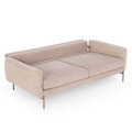 Canapea extensibila cu 3 locuri, Ndesign, 291NDS1329, Lemn, Roz pudra