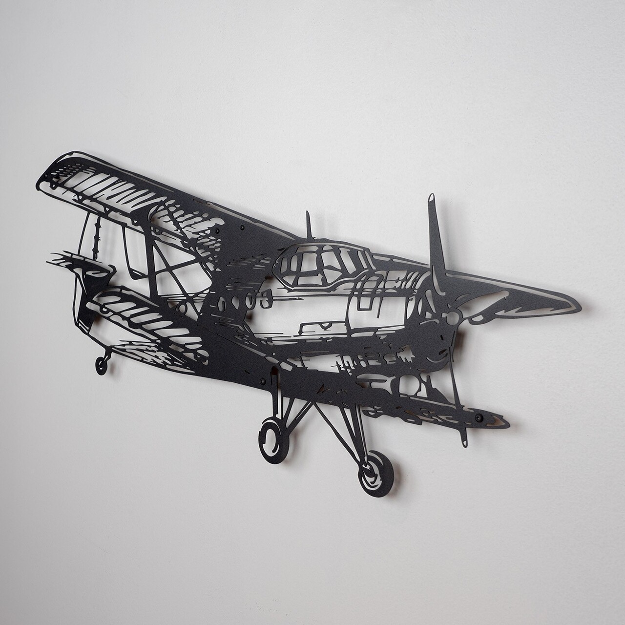 Decoratiune de perete, Airplane, Dimensiune: 53 x 100 cm (1 bucată), Negru - view 2