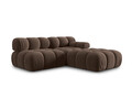 Canapea modulara 4 locuri cotiera dreapta, Bellis-51, Micadoni Home, 282x94x70 cm, catifea, maro inchis