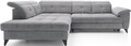 Coltar extensibil stanga 5 locuri ELTAP, LT-04REL, Inferne, 297x210x107 cm, lemn/poliester, gri