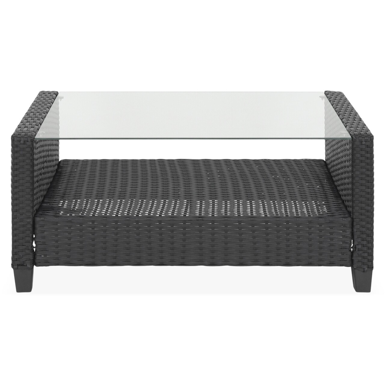 Set mobilier pentru gradina, Touloh, 4 piese, negru
