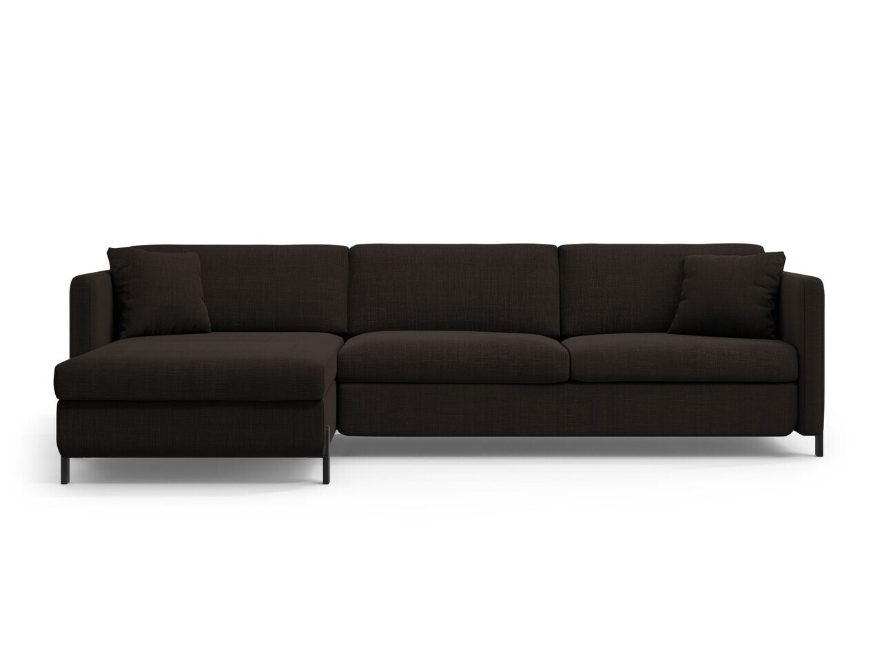 Coltar extensibil stanga 4 locuri, Gloria, Micadoni Home, 266x170x88 cm, tesatura structurata, gri inchis