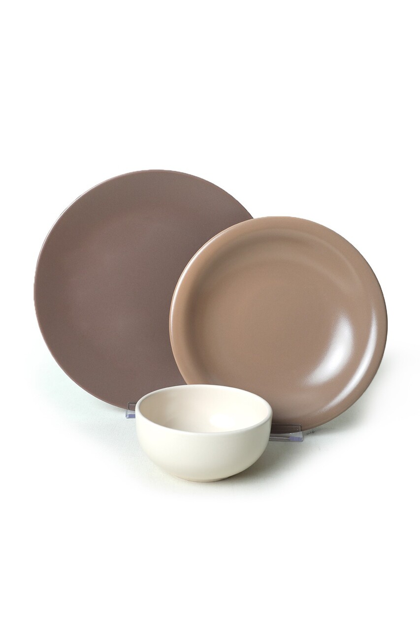 Set de cină din ceramică (18 piese), L'essentiel Maison, 275KRM1972, Antibacterian, Maro/Alb - view 10