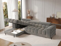 Coltar extensibil dreapta 3 locuri ELTAP, LT-06SO, Felro, 285x181x93 cm, lemn/poliester, gri inchis