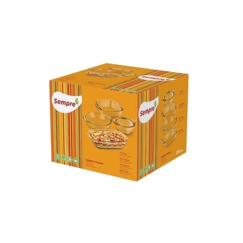 Set 5 vase, nadir, sempre, 1.8 l + 2 x 2.4 l + 1.3 l, sticla temperata