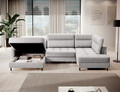 Coltar extensibil stanga 4 locuri ELTAP, LT-03AUB, Berrto, 306x165x100 cm, lemn/poliester, gri deschis