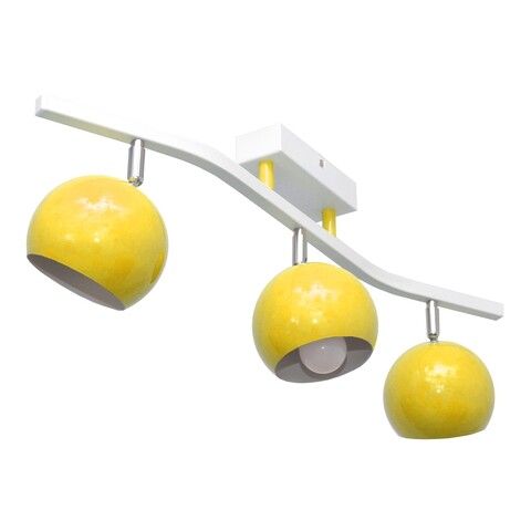 Lustra Morris, Helam, 65 x 15 cm, 3 x E27, 60W, galben/alb