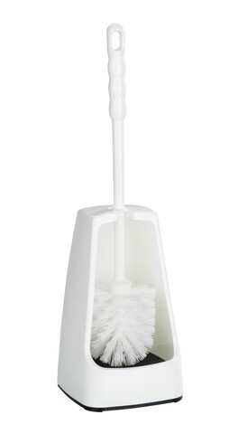 Perie pentru toleta, wenko, simple white, 12.5 x 12.5 x 40 cm, plastic, alb