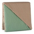 Cuvertura matlasata 2 fete Single, Gift Decor, 180 x 260 cm, poliester, bej/verde