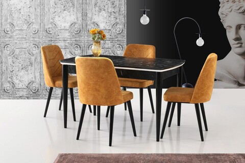 Masa, nmobb , vega, 130x75x80 cm, mdf , alb negru