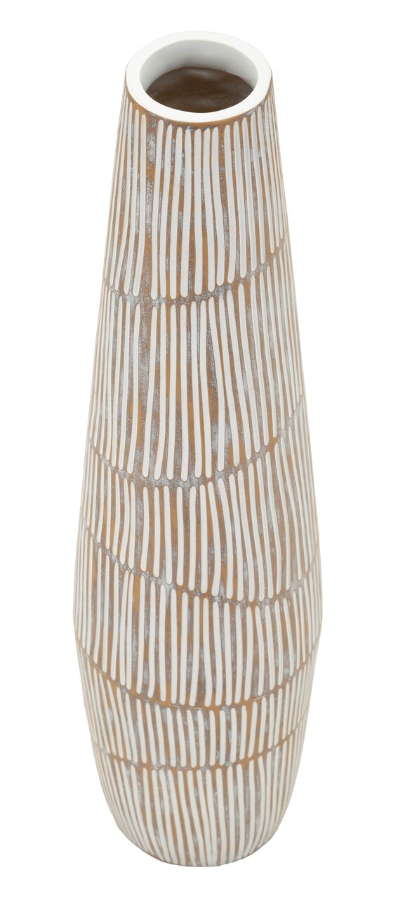 Vaza decorativa, Mauro Ferretti, Hanoi, 17x68.5 cm, polirasina, alb decolorat - view 4
