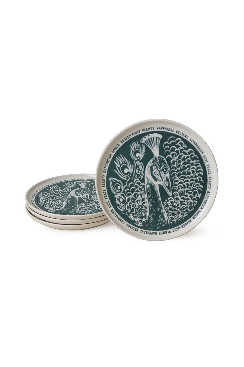 Set farfurii pentru desert, Hermia, 275KRM2016, Ceramica, Crem / Albastru marin - view 5