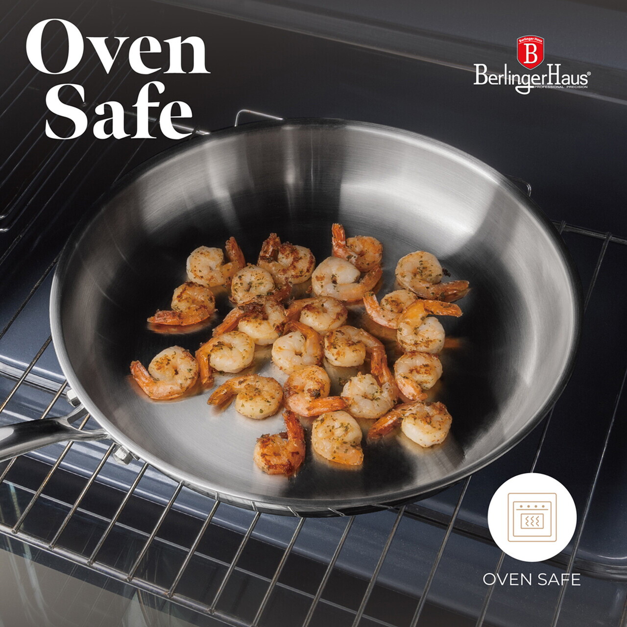 Tigaie Berlinger Haus, Copper Touch, 30 cm, inox, argintiu - imagine 6