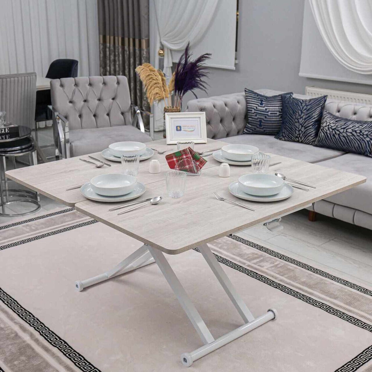 Masuta de cafea, Hanah Home, Home Ext, MDF, Lisabona / Alb — imaginea 2