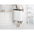 Cos de gunoi cu soft touch, Brabantia, Bo Touch, 60 L, 31.2x54.5x81.5 cm, otel, alb