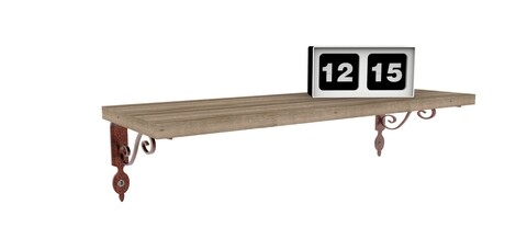 Raft pentru perete retro, decormet, 60x14x20 cm, maro