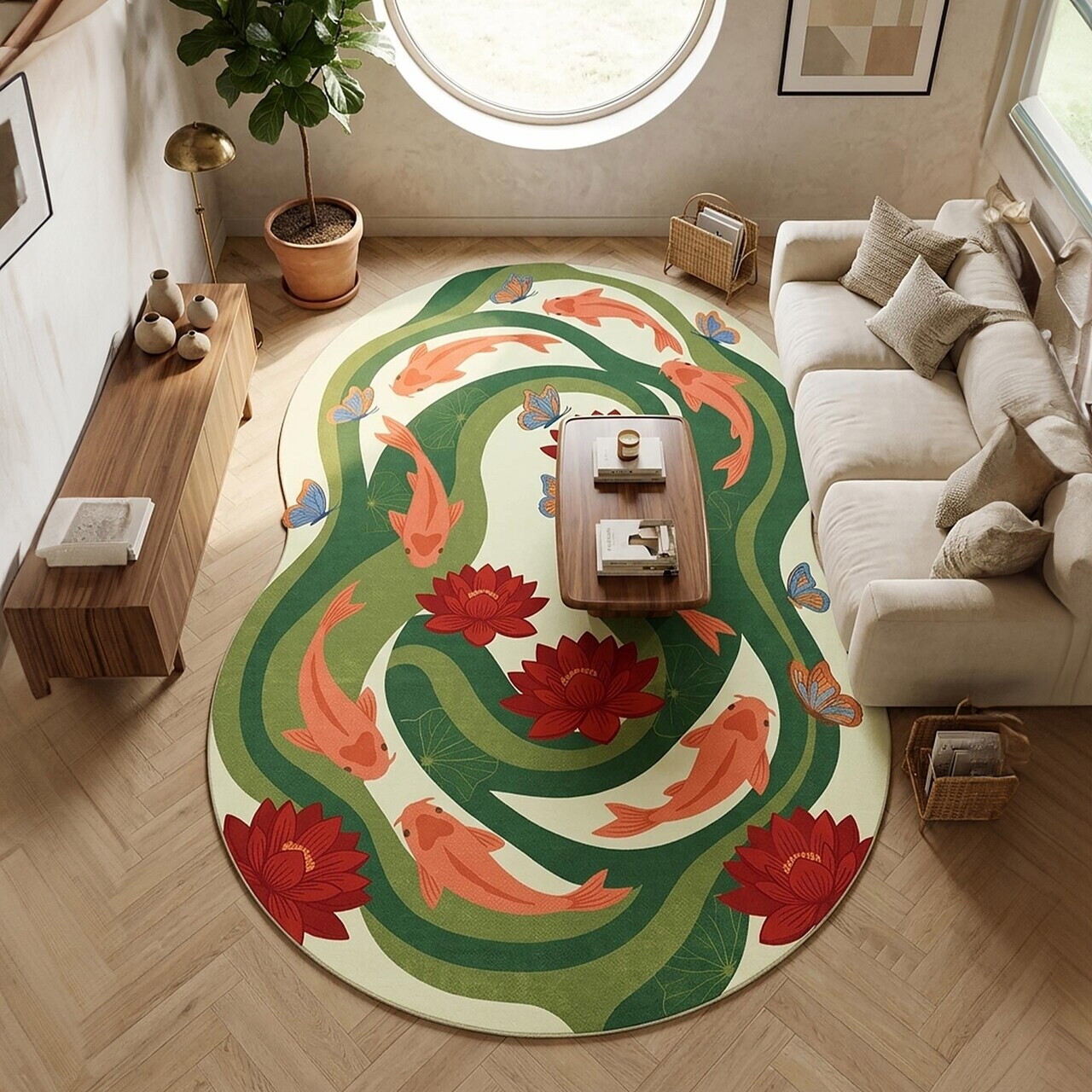 Covor, Fr387, 100x150 cm, Verde — imaginea 2