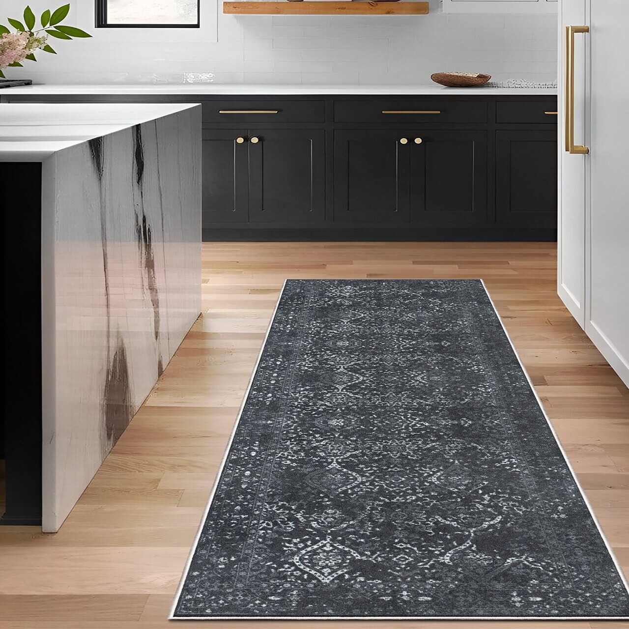 Covor, Kece-Fr19, 80x300 cm, Negru — imaginea 4
