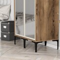 Dulap pentru haine, Hommy Craft, Kumsal RR, 80x47.5x201.4 cm, PAL, Maro/Crem