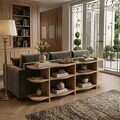 Consola, Hanah Home, Flusso, 170x65x30 cm, PAL, Maro