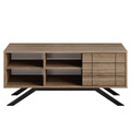 Comoda TV, Decorotika, North, 130x38.6x58.6 cm, Nuc negru