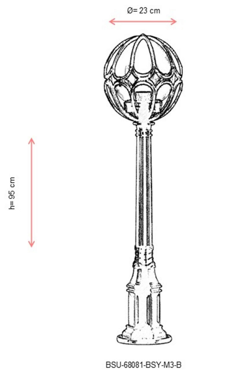 Lampadar de exterior, Avonni, 685AVN1105, Plastic ABS, Negru