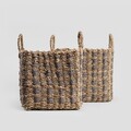 Set 2 cosuri de depozitare Maden, Homla, 28x28x26/32 cm / 25x25x24/30 cm, hartie, maro