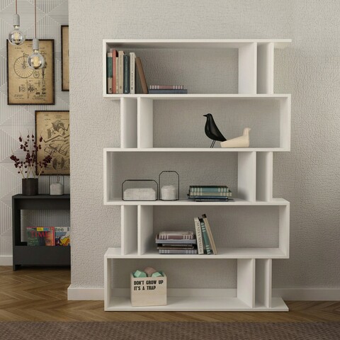 Corp biblioteca, homitis, partiro, 110x161x25.5 cm, alb