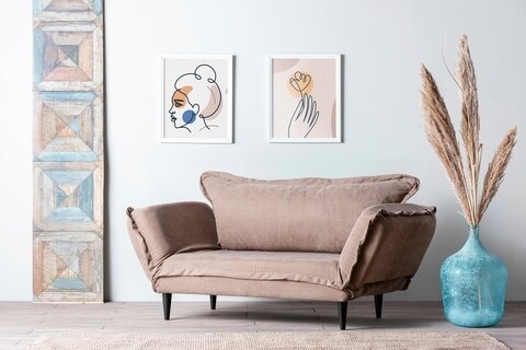 Canapea extensibila Vino Daybed, Futon, 3 locuri, 200×70 cm, metal, mink 200x70 imagine model 2022