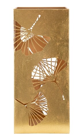 Suport pentru umbrele Carved Leaf, Mauro Ferretti, 24x24x55 cm, fier, auriu Accesorii decorative