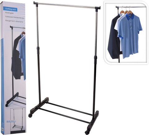 Suport mobil pentru haine single, 80x43x90-160 cm, metal