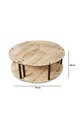 Set masute de cafea, Poter, Yin Yang 3 70, MDF , Stejar
