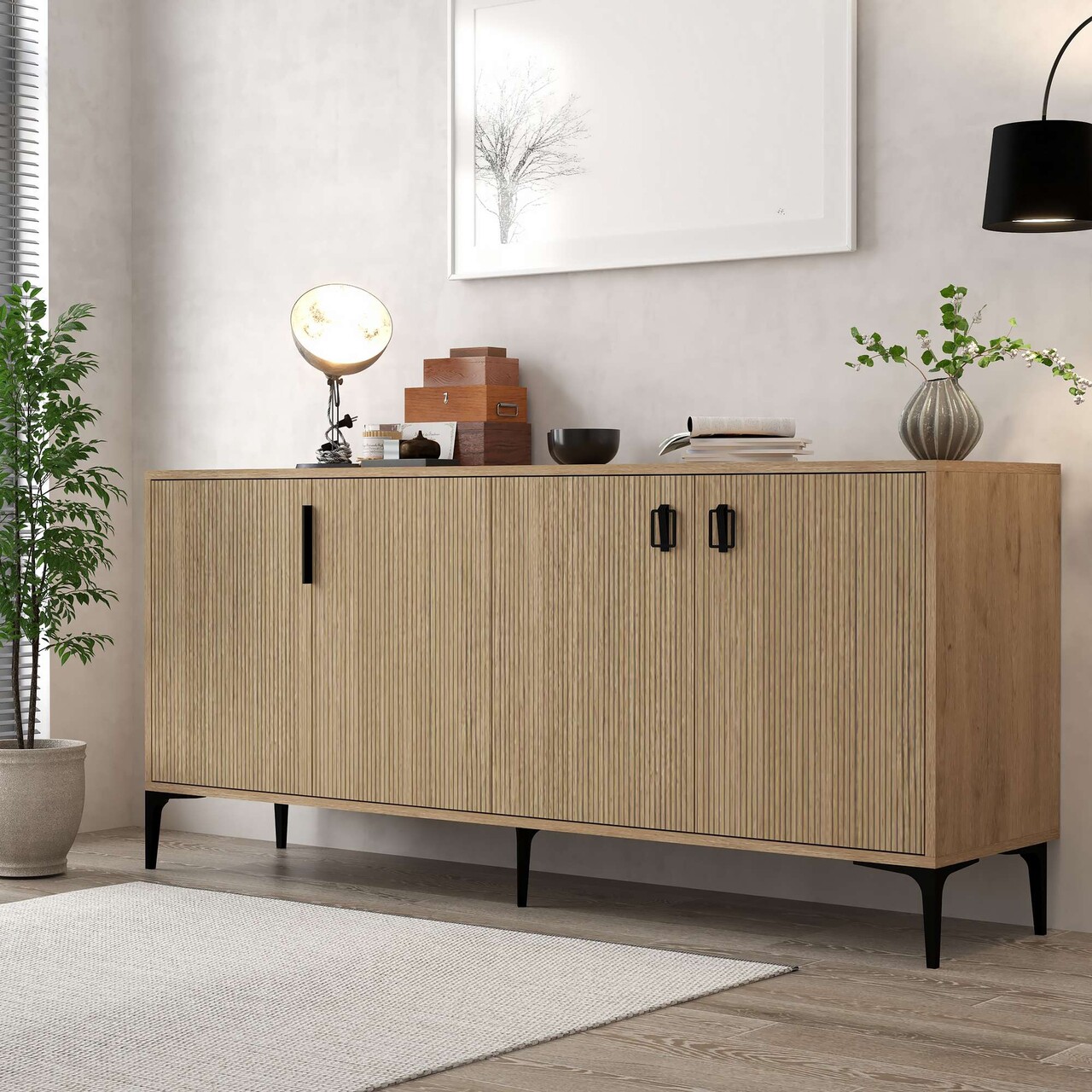 Consola, Hanah Home, 4004 Neva, 180x80.5x45 cm, PAL, Maro - view 3