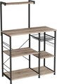 Dulap de bucatarie Alinru, Vasagle, 90 x 40 x 132 cm, PAL/otel, gri/negru