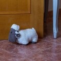 Opritor de usa Sheep, Creaciones Meng, 17x19 cm, poliester/bumbac/nisip
