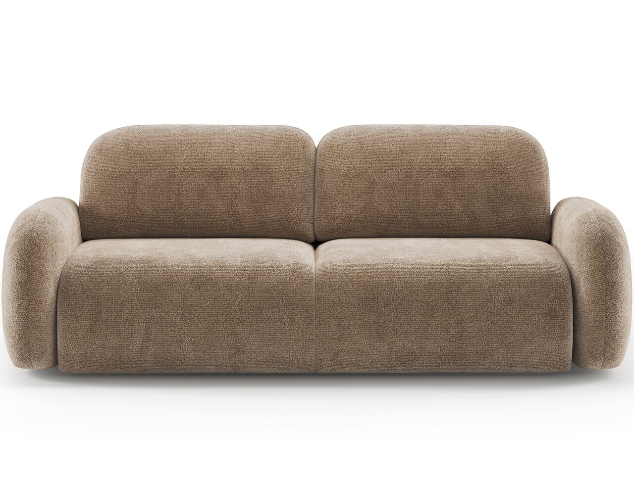 Canapea extensibila 3 locuri ELTAP, Avuela, 250x105x94 cm, lemn/tesatura chenille, maro deschis — imaginea 4