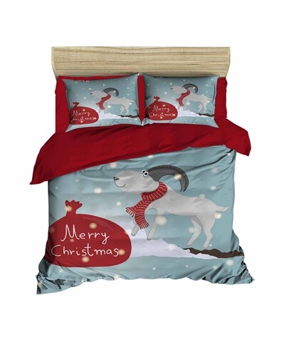 Poza Lenjerie de pat dubla Xmas-468 Pearl Home, 3 piese, amestec bumbac, multicolor