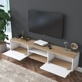 Comoda TV, Wren, A5 - 890, 180 x 48.6 x 35 cm, pal melaminat, alb/nuc