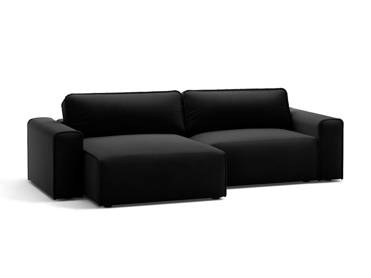 Coltar extensibil stanga 3 locuri, Victor, Micadoni Home, 246x148x83 cm, catifea, negru — imaginea 9