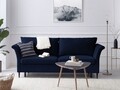 Canapea extensibila, Pivoine, Mazzini Sofas, 3 locuri, cu lada de depozitare, 245x95x98 cm, catifea, albastru regal