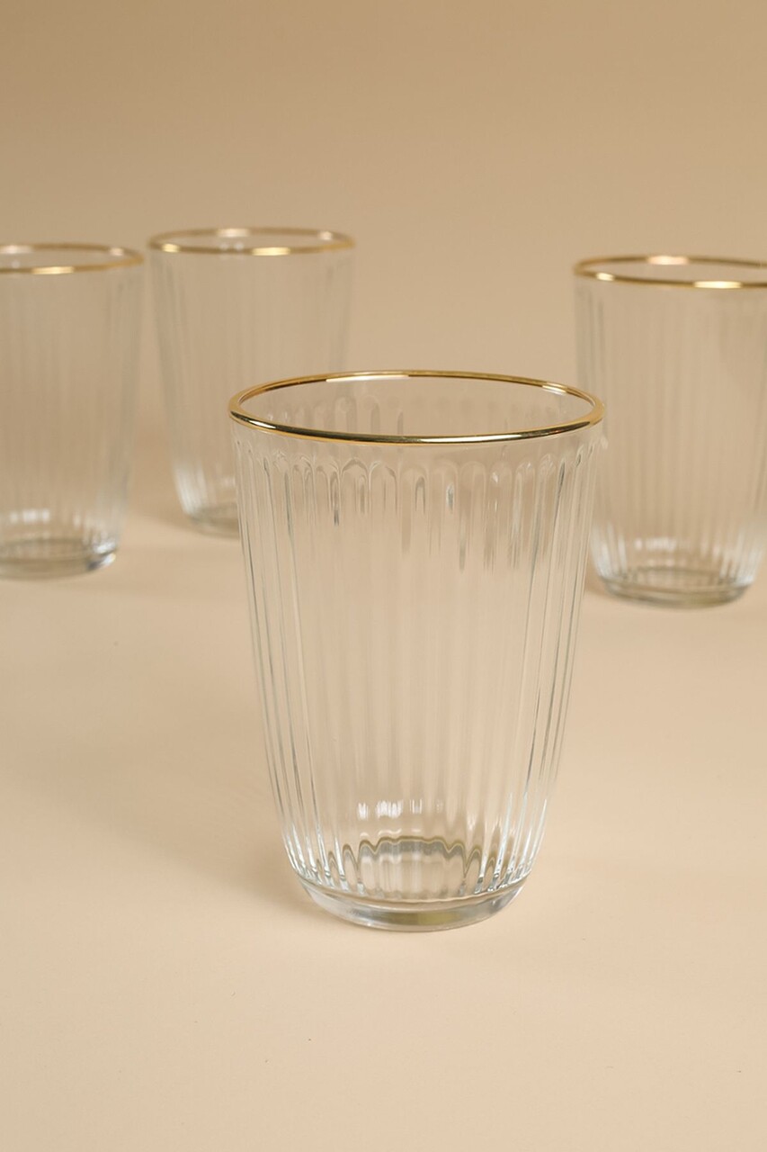 Set de sticlă (4 bucăți), L'essentiel Maison, 127RKL1188, Auriu / Transparent - view 4