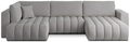 Coltar extensibil dreapta 6 locuri ELTAP, RT-03NU, Bonito, 350x175x92 cm, lemn/poliester, gri deschis