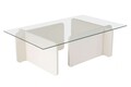 Masuta de cafea, Nordure, Flavio, 105x30x65 cm, Sticla temperata , Alb