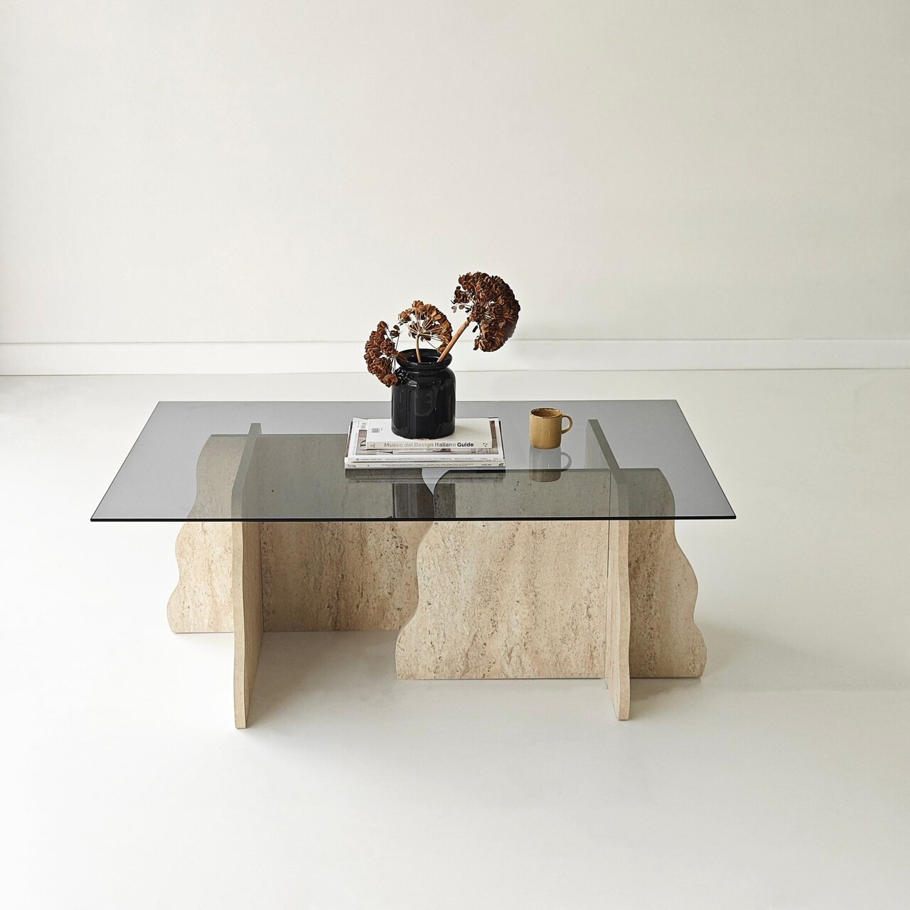 Masuta de cafea, Hanah Home, Canyon, 105x40x65 cm, Travertin / Fumure - view 4