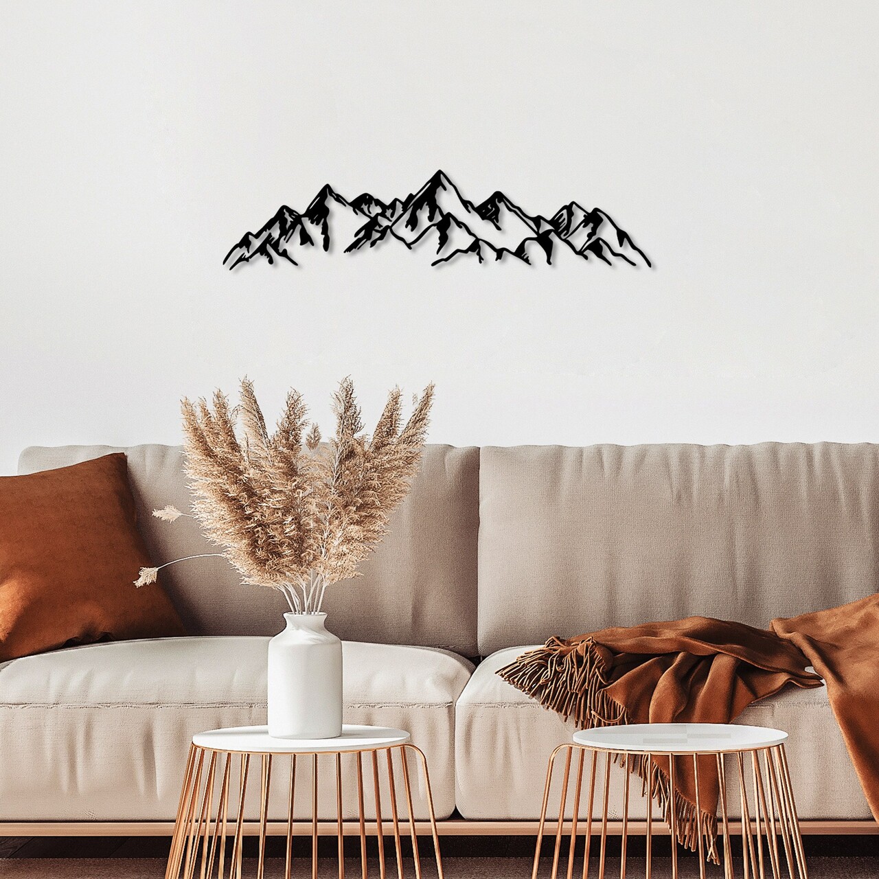 Decoratiune de perete, Mountain View, Dimensiune: 62 x 14 cm, Negru - view 3