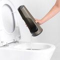 Perie de toaleta cu suport, Brabantia, ReNew Platinum, 12x12x42 cm, otel, gri inchis