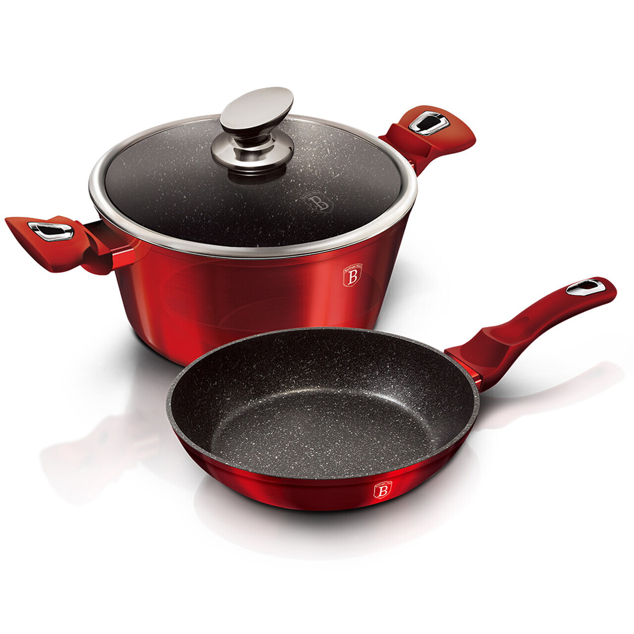 Set pentru gatit Berlinger Haus, Burgundy, 3 piese, aluminiu forjat, rosu - imagine 4