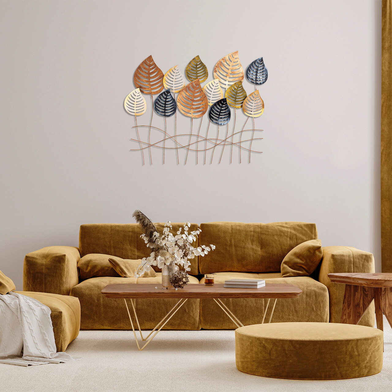 Decoratiune de perete, Lilac, Metal, Dimensiune: 76 x 64 cm, Multicolor - 2 | YEO